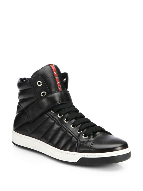 prada black sneakers nappa.